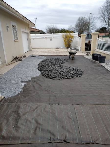 Paysagiste pour l'aménagement mineral d'un jardin à Biscarrosse dans les Landes