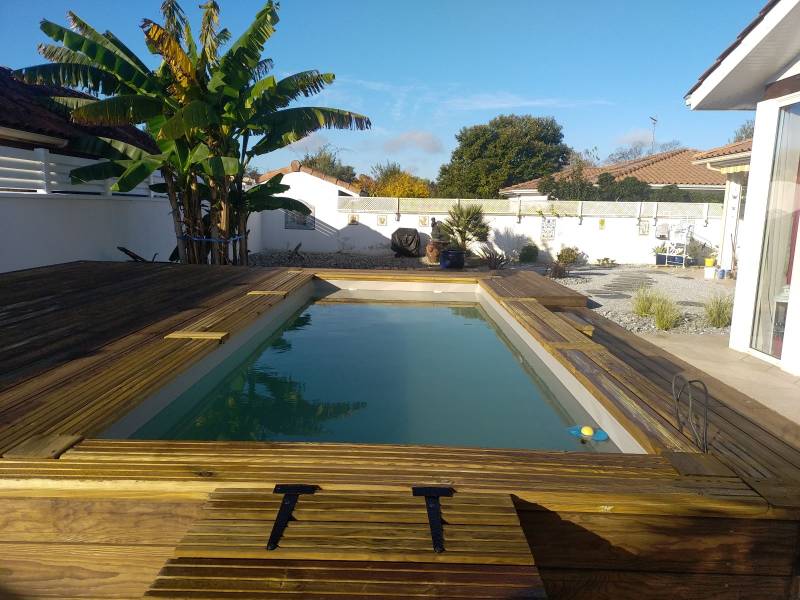Piscine bois semi enterrée en pin CL IV