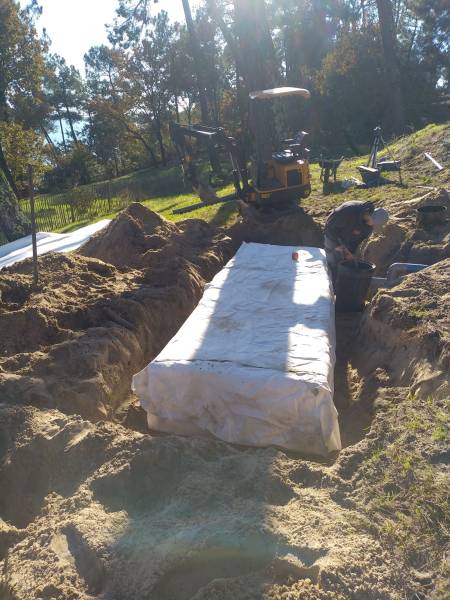 Aménagement de casiers d'infiltration pour les eaux pluviales de toiture