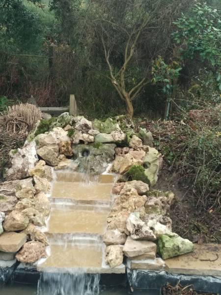 Paysagiste pour la restauration d'un bassin à poisson 